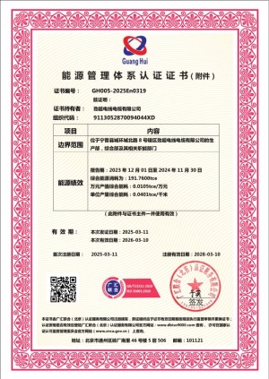 能源管理體系認(rèn)證證書（附件）